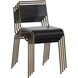 Euroa Matte Black / Antique Gold Outdoor Stackable Dining Chair, Set Of 2